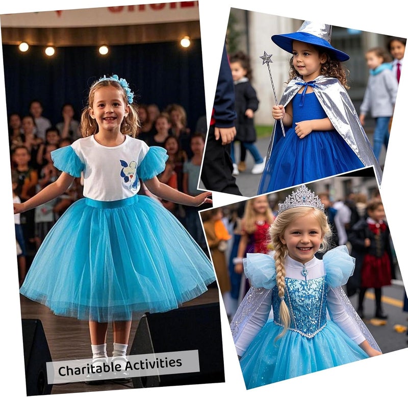 Zando 2 Pack Tutu for Toddler Girls Kids 4 Layers 2-8 Years Halloween Princess Soft Puffy Tulle Dance Skirt Birthday Dress up - Image 3